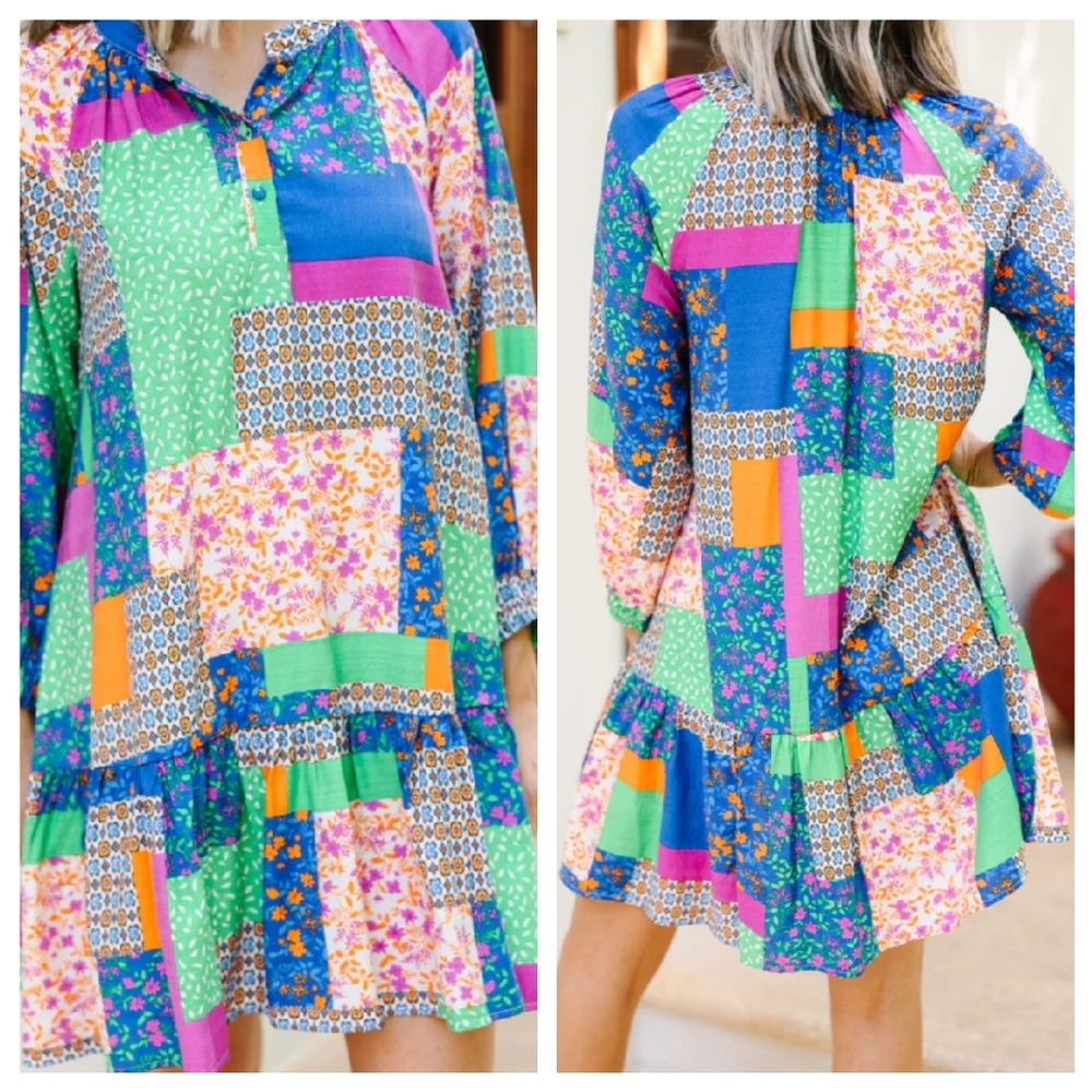 Fate Patchwork Ruffle All In Good Time Dress - image 2